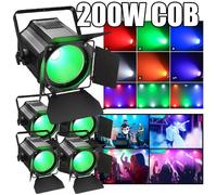 UKing COB RGBW Jeux de Lumières - 200W Lumière de Scène DMX 6 en 1 - Par Light Stroboscope & Son Pour DJ Disco Fête PACK DE 4