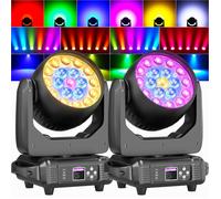 UKing DJ Lyre LED RGBW DMX512 - 19x15W Lumière de Scène Zoom Beam Wash Écran LCD - Jeux de Lumiere DJ Pour Disco Fête Pack de 2