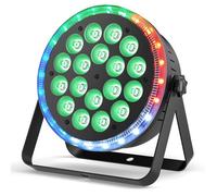 UKING--Lampe de Scène DJ -- Lumières de Scène RGBW 18 LEDs + Anneau FX - 1670M de Couleurs - DMX/Auto/Son - Jeux de Lumière DJ