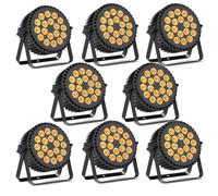 UKING - Lampes de scène - RGBW 200 W- Projecteur LED Par DMX 4 en 1 , mélange infini et effet arc-en-ciel- PACK DE 8