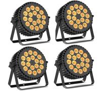 UKING - Lampes de scène - RGBW 200 W- Projecteur LED Par DMX 4 en 1 , mélange infini et effet arc-en-ciel- PACK DE 4.