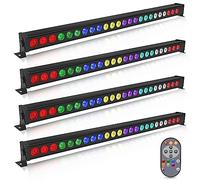 UKing LED Wall Wash Lampe 24LED 72W Lumières de Scène RGB Effet de Lumiere Bar avec Télécommande et Contrôle Sonore dmx Activé pour DJ Fete Éclairage Effets, 4 PCS
