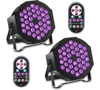 UKing Lumière noire UV 72 W Éclairage Projecteur par lampe avec télécommande et contrôle DMX512 7 modes de son activé Idéal pour bar, DJ, discothèque, club, fête