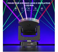 UKING - Projecteur laser motorisé RGB à 6 LED avec mouvement sur 3 axes, offrant contrôle DMX- Jeux de lumiere 1PCS