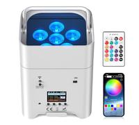 UKing Projecteur LED 108 W rechargeable par application RVBB + UV disco avec télécommande, prend en charge le contrôle 2,4 GHz/DMX pour DJ, fête, mariage