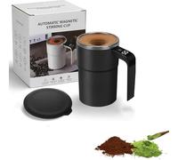 Ukisisi 380ml Spinbrew Mug Self-stirring Magnetic Coffee Cup with Temp Display,Rechargeable Smart Mixing Mug,for Coffee, Milk and Other Beverages,Portable for Home, Office & Travel-A