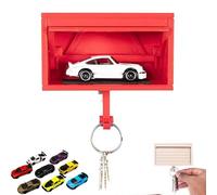 Ukisisi Car Garage Key Holder with Opening Door,Garage Key Holder,Funny Wall Mount Car Garage Key Rack,3D Printed Key Organizer Wall Mount,Easy Installation Key Rack for Entryway-Cars are Random-A