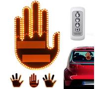 Ukisisi Doigt d'honneur Voiture,Main Lumineuse pour Voiture,Lumière Doigt Voiture,Geste du Doigt du Milieu LED Light Funny Road Rage Signs,Lumière Doigt Voiture avec Télécommande
