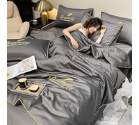 Ukisisi Dreamcity Summer Simple Ice Silk Quilt, Cool Ice Silk Blanket, Double Bedspread, Summer Cooling Comforter Cooling Quilt, Ice Blanket Blanket for Summer-Grey-Single Quilt||180 * 220cm