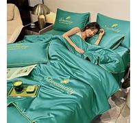 Ukisisi Dreamcity Summer Simple Ice Silk Quilt, Cool Ice Silk Blanket, Double Bedspread, Summer Cooling Comforter Cooling Quilt, Ice Blanket Blanket for Summer-Green-Set||200 * 230cm