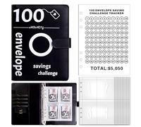 Ukisisi livret economie 100 Envelope,Livre economie Argent,Money Saving Envelope,A5 Budget Binder Portefeuille,Saving Challenges Binder,Budget Binder avec Cash Envelopes