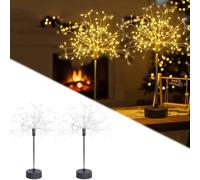 Ukisisi lumières feux d'artifice,Guirlande lumineuse de table Nest and Flowers,Mini feux d'artifice de table,Lampe étoile en métal pour fête - Mini pissenlit argenté,décorations de Noël-2pcs-A