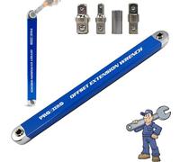 Ukisisi Pro Zero Offset Extension Wrench,Wrench Extender,15 inch Multifunctional Extension Wrench with 1/4", 3/8",Square Drive Adapters,Best Impact Offset Extension for Tight Space