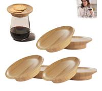 Ukisisi Verre À Vin Charcuterie Topper,2/4/6 Pièces Topper sous Verre Charcuterie pour Verre A Vin,Topper en Verre À Vin en Bambou,Topper en Verre À Vin,Topper en Verre De Vin De Charcuterie
