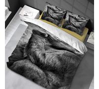 UKIXOM Housse de Couette Motif chimpanzé, Ensemble de literie 3 pièces avec 2 taies d'oreiller, Douce, légère et Facile d'entretien, pour garçons, Filles et Adolescents (160x220cm*1/70x70cm*2)