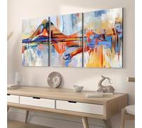 UKIXOM Lot de 3 tableaux abstraits modernes sur toile, représentant des figures de mode, pour la décoration du salon, du bureau ou de la chambre (30x42cm(12x17 pouces) x3/sans cadre)