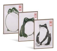 Ukiyo-e Japonais Ensemble d'affiches - Décoration murale de grenouille japonaise - Ensemble de tableaux vintage - Art japonais pour décoration murale - Impression artistique japonaise - Affiche