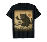 Ukiyo-e Kaiju Chat en Vague Japonaise T-Shirt