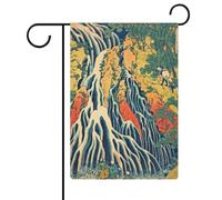 Ukiyo E Kirifuri, drapeaux de jardin imperméables à double face, pour fête, festival, décoration intérieure, 12,6 pouces × 18,5 pouces