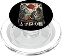 Ukiyo-e Singe Japonais Soleil Rouge Pagode Forêt Art Vintage PopSockets PopGrip pour MagSafe