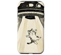 Ukiyo-e Style UFO Enlèvement Chat Mignon Art Peinture Art Peinture Coque pour iPhone SE (2020) / 7/8