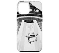 Ukiyo-e Style UFO Enlèvement Mignon Grenouille Peinture à l'encre Art Peinture Coque pour iPhone 12 Pro Max