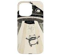 Ukiyo-e Style UFO Enlèvement Mignon Grenouille Peinture à l'encre Art Peinture Coque pour iPhone 15 Pro Max