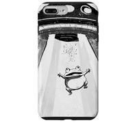 Ukiyo-e Style UFO Enlèvement Mignon Grenouille Peinture à l'encre Art Peinture Coque pour iPhone 7 Plus/8 Plus