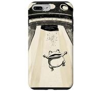 Ukiyo-e Style UFO Enlèvement Mignon Grenouille Peinture à l'encre Art Peinture Coque pour iPhone 7 Plus/8 Plus