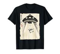 Ukiyo-e Style UFO Enlèvement Mignon Grenouille Peinture à l'encre Art Peinture T-Shirt