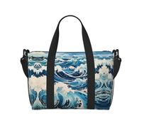 Ukiyo-e Style Waves Sac de voyage étanche pour gym, sport, vacances