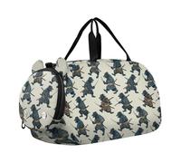 Ukiyo-e-style Wolverine Aqua Petit sac de gym avec compartiment à chaussures Sac de voyage multifonction pour le w nd ou la nuit Sac de voyage Sac de sport Sac de voyage Sac de voyage Sac de