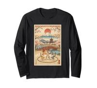 Ukiyo-e Sumo Cat Vintage Lutte Japonaise Art Culture Manche Longue