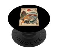 Ukiyo-e Ukiyo-e Chat drôle Sumo Art Vintage Japonais PopSockets PopGrip Adhésif