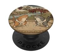 Ukiyo-e Ukiyo-e de Lutte pour Chat drôle Sumo Art Vintage PopSockets PopGrip Adhésif