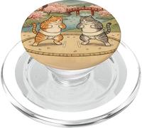 Ukiyo-e Ukiyo-e de Lutte pour Chat drôle Sumo Art Vintage PopSockets PopGrip pour MagSafe