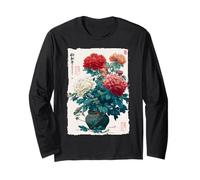 Ukiyo-e Vintage Japanese Pivoine Fleur Botanique Art Manche Longue