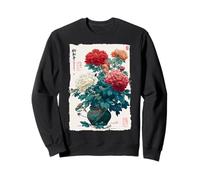 Ukiyo-e Vintage Japanese Pivoine Fleur Botanique Art Sweatshirt