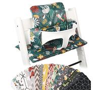 UKJE Coussin Compatible avec Stokke Tripp Trapp - Coussin de siège Doux pour Nourrissons, bébés et Tout-Petits, Accessoires de Chaise Haute, Insert en Tissu de Coton (Singe Vert)
