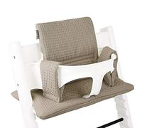 UKJE Coussin Compatible avec Stokke Tripp Trapp - Coussin de siège Doux pour Nourrissons, bébés et Tout-Petits, Accessoires de Chaise Haute, Insert en Tissu de Coton (Beige)