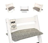 Ukje Coussin Compatible avec Stokke Tripp Trapp - Coussin pour chaise haute, accessoires chaise haute, housse d'assise, tissu enduit, motifs élégants - zand luipaard