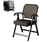 Ukkajovlex Chaise De Bureau Pliable Chauffeuse 1 Place Convertible Fauteuil De Bureau Pliable Ergonomique, Dossier Haut en Maille Respirant, Cadre en Acier Au Carbone Épaissi sans Montage(Black)