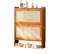 Ukkajovlex Étagère À Chaussures Petit Respirant Meuble À Chaussures en Bambou 17cm 24cm De Profondeur 50cm 70cm De Largeur Shoe Cabinet 87cm 120cm De Hauteur Meubles Chaussures Entrée(Tea,70x17x87cm)