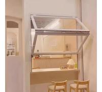 Ukkajovlex Outdoor Fenêtre Basculante,Fenêtre De Service Extérieur 50x100cm, Fenêtre Pliante Verticale À Poignée Verrouillée, Fenêtre De Passe pour Cuisine Restaurant(White,71cm x 71cm)