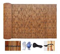 Ukkajovlex Panneau De Clôture Brise-Vue Balcon Brune Brise-Vue Bambou 100x500 90x400 80x600 120x180 180x180cm Clôture Brise-Vue Jardin Bois Toit Extérieur Bar Terrasse
