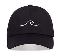 UKKD Casquette de Baseball Sauvage Coton Casquette De Baseball De Broderie Vague Chapeau Papa Sports De Plein Air Et l'homme Tête De Loisirs Et Les Femmes Crème Solaire Chapeau De Soleil,Noir