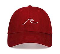 UKKD Casquette de Baseball Sauvage Coton Casquette De Baseball De Broderie Vague Chapeau Papa Sports De Plein Air Et l'homme Tête De Loisirs Et Les Femmes Crème Solaire Chapeau De Soleil,Bourgogne