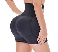 UKKD Culotte Gainante Taille Haute Faux Cul sans Couture Femmes Culotte De Lutte Anti-Lift De Fesses avec Pad Hip Enhancer Push Up-Black,L