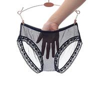 UKKD Culotte Sexy Femme 2Pc Transparent Complet Transparent par La Dace Mesh Pantales Femmes Sexy Seconnes Services Seconnes Femmes Solides Solides sous-Voies-Black,XL