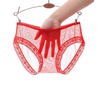 UKKD Culotte Sexy Femme 2Pc Transparent Complet Transparent par La Dace Mesh Pantales Femmes Sexy Seconnes Services Seconnes Femmes Solides Solides sous-Voies-Red,XL